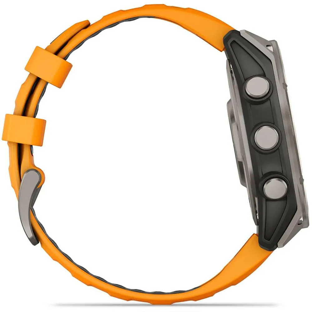 Garmin Fenix 8 47 mm AMOLED Titanium with Orange Band   2 Year Warranty Bundle