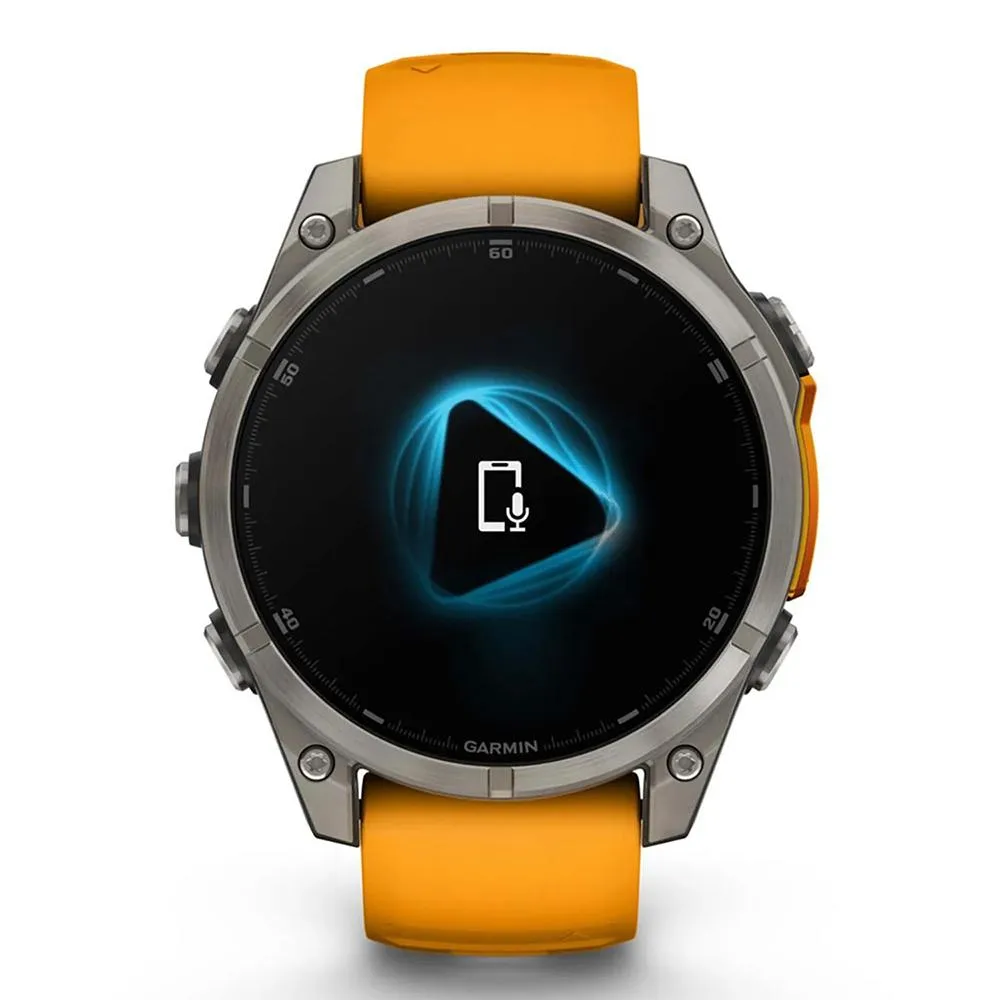 Garmin Fenix 8 47 mm AMOLED Titanium with Orange Band   2 Year Warranty Bundle