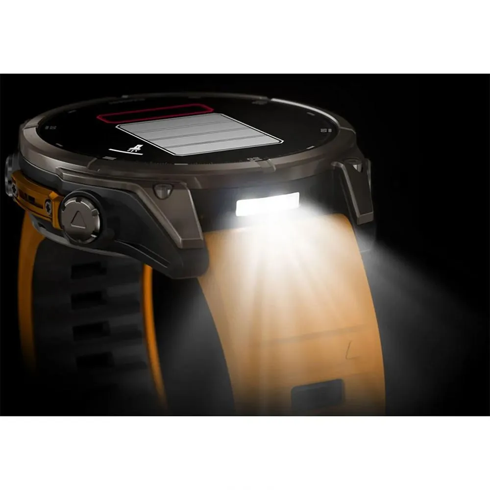 Garmin Fenix 8 47 mm AMOLED Titanium with Orange Band   2 Year Warranty Bundle