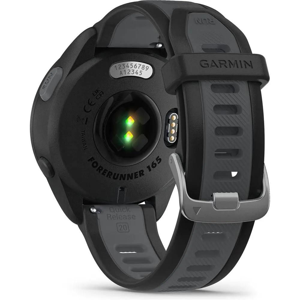 Garmin Forerunner 165 Music Smart Sport Watch, Black  Slate Gray  HRM 200 (M-XL) Bundle