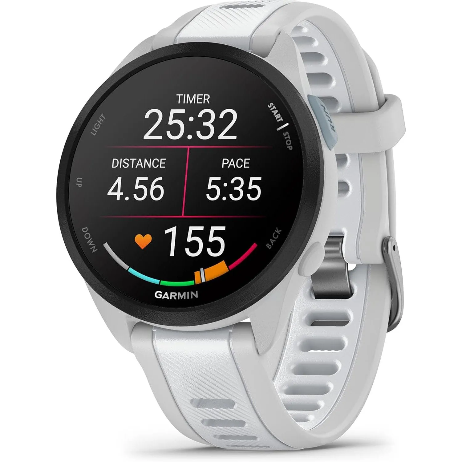 Garmin Forerunner 165 Music Smart Sport Watch M.Gray  Whitestone  HRM 200 (XS-S) Bundle
