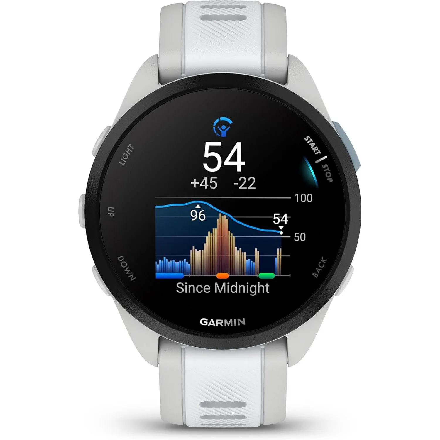Garmin Forerunner 165 Music Smart Sport Watch M.Gray  Whitestone  HRM 200 (XS-S) Bundle