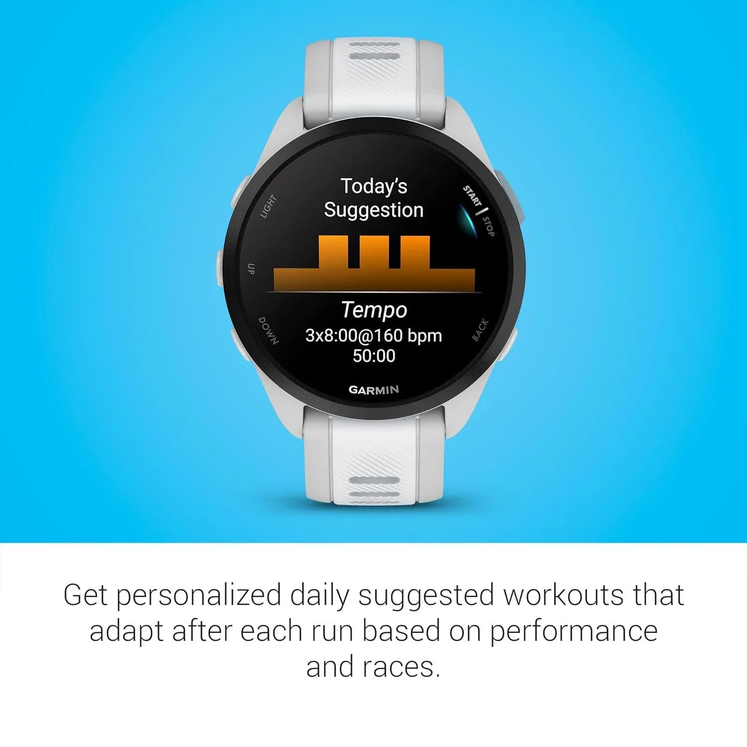 Garmin Forerunner 165 Smart Sport Watch, Mist Gray   Whitestone