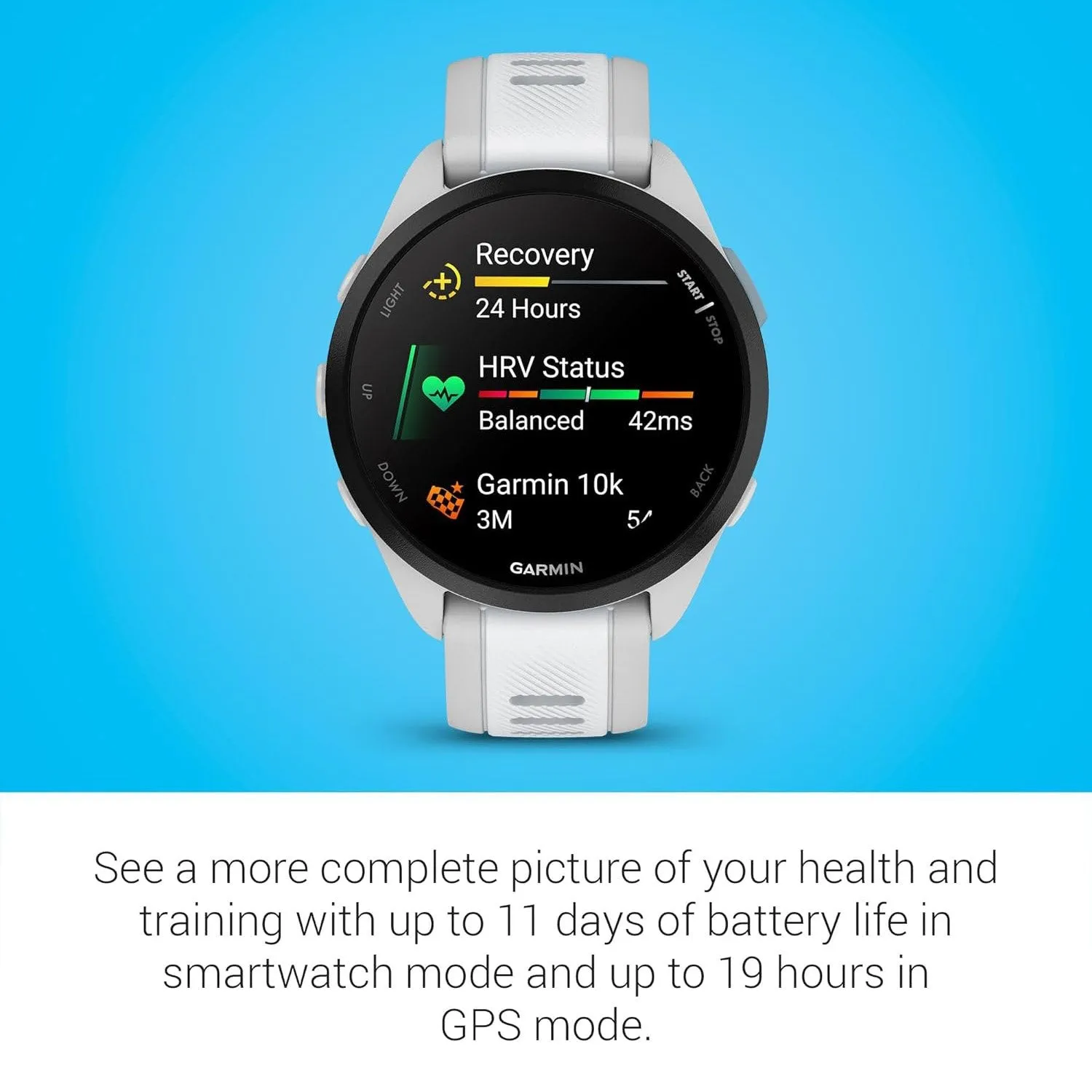 Garmin Forerunner 165 Smart Sport Watch, Mist Gray   Whitestone