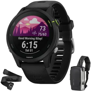 Garmin Forerunner 255 GPS Smartwatch Black with Backpack & Heart Rate Strap XS-S