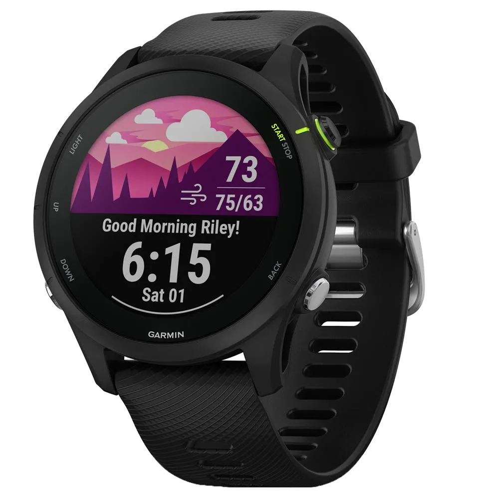 Garmin Forerunner 255 GPS Smartwatch Black with Backpack & Heart Rate Strap XS-S