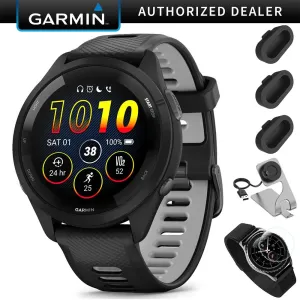 Garmin Forerunner 265 GPS Smartwatch - 46mm   Charging Dock   Protector Bundle
