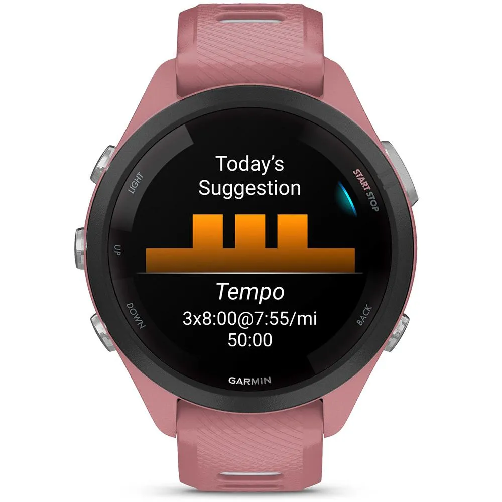 Garmin Forerunner 265S GPS Smartwatch Light Pink with Charging Dock Bundle