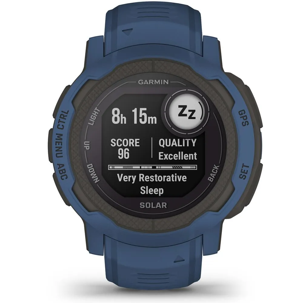 Garmin Instinct 2 Solar Smartwatch, Tidal Blue   Accessories Bundle
