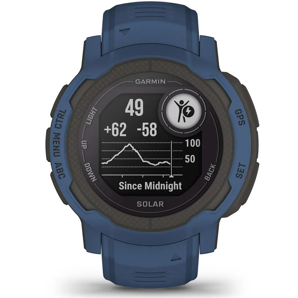 Garmin Instinct 2 Solar Smartwatch, Tidal Blue   Accessories Bundle