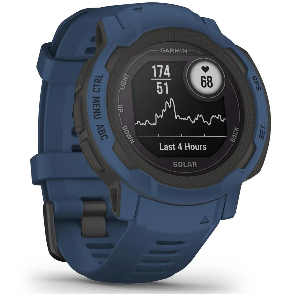 Garmin Instinct 2 Solar Smartwatch, Tidal Blue   Accessories Bundle
