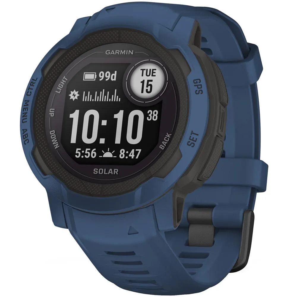 Garmin Instinct 2 Solar Smartwatch, Tidal Blue   Accessories Bundle