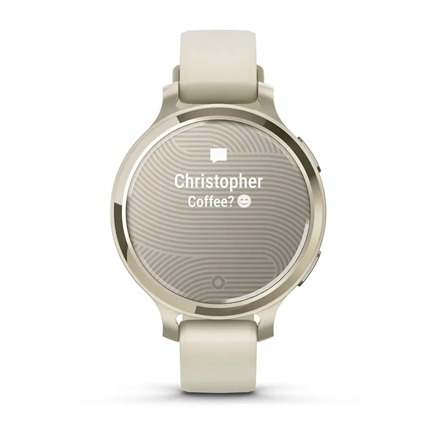Garmin Lily 2 Active Smartwatch, Lunar Gold with Bone Silicone Band