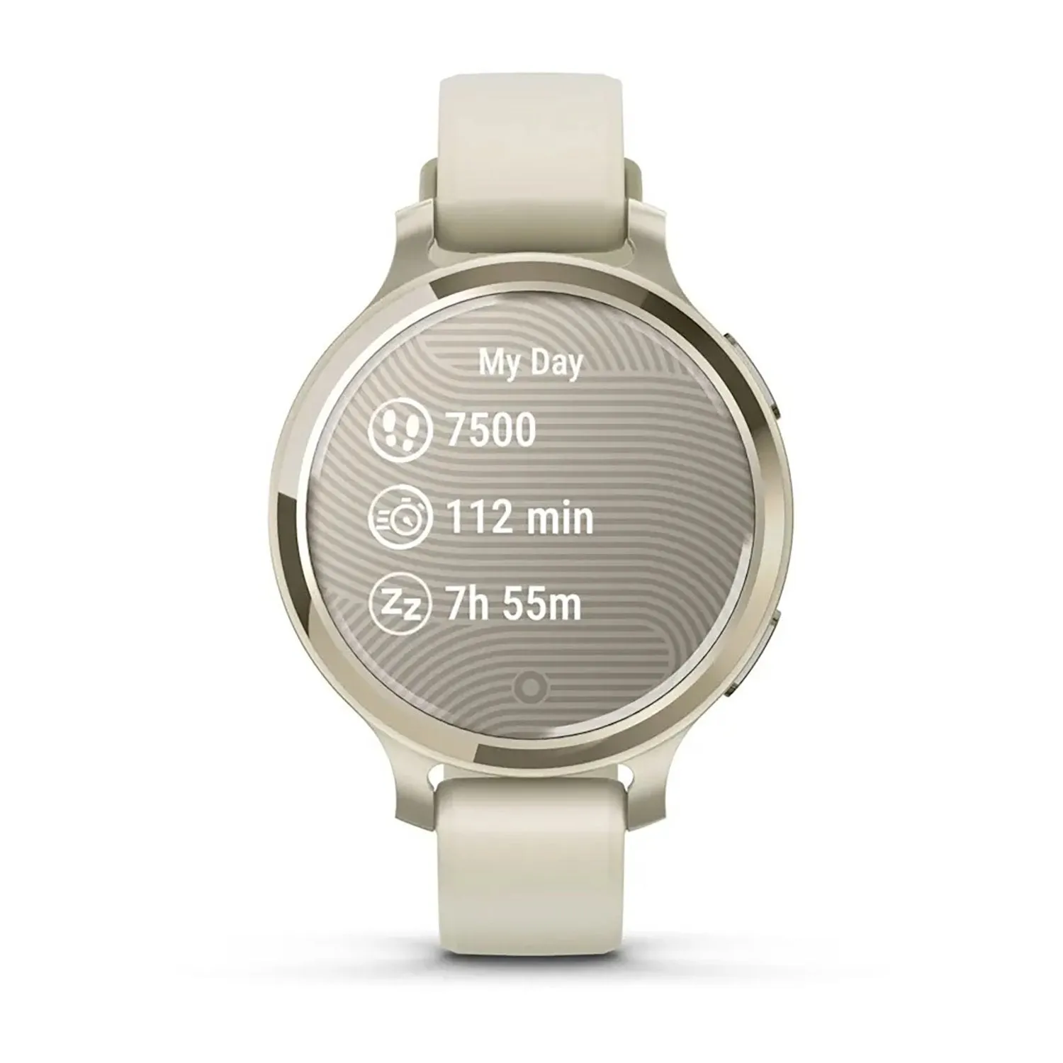 Garmin Lily 2 Active Smartwatch, Lunar Gold with Bone Silicone Band