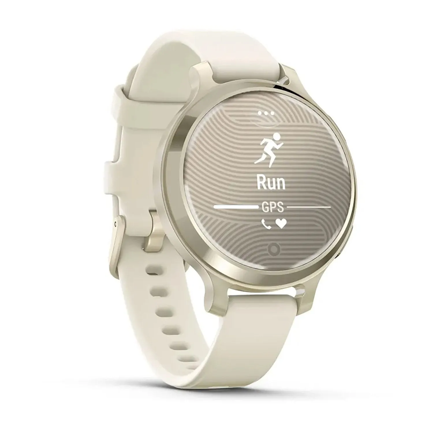 Garmin Lily 2 Active Smartwatch, Lunar Gold with Bone Silicone Band