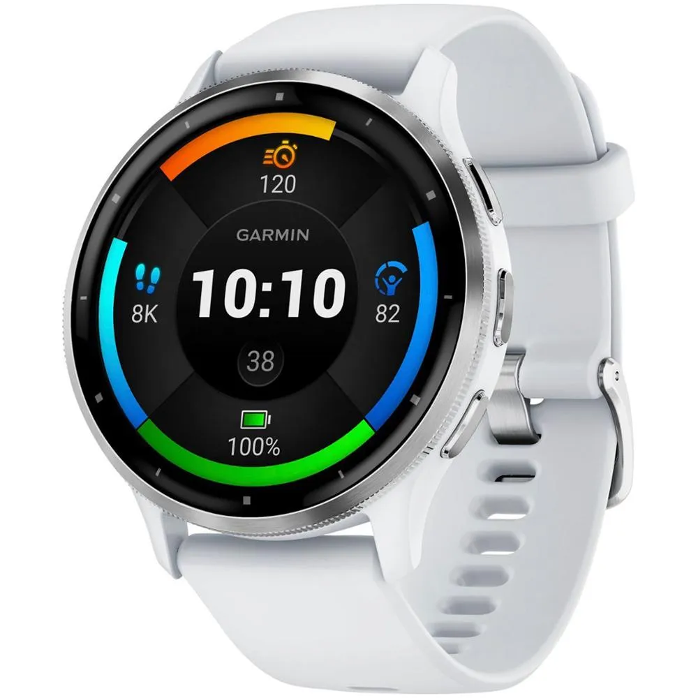 Garmin Venu 3 GPS Smartwatch with Whitestone Case 45mm   Charging Dock Bundle