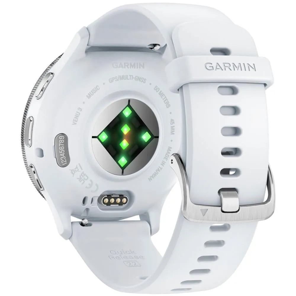 Garmin Venu 3 GPS Smartwatch with Whitestone Case 45mm   Charging Dock Bundle