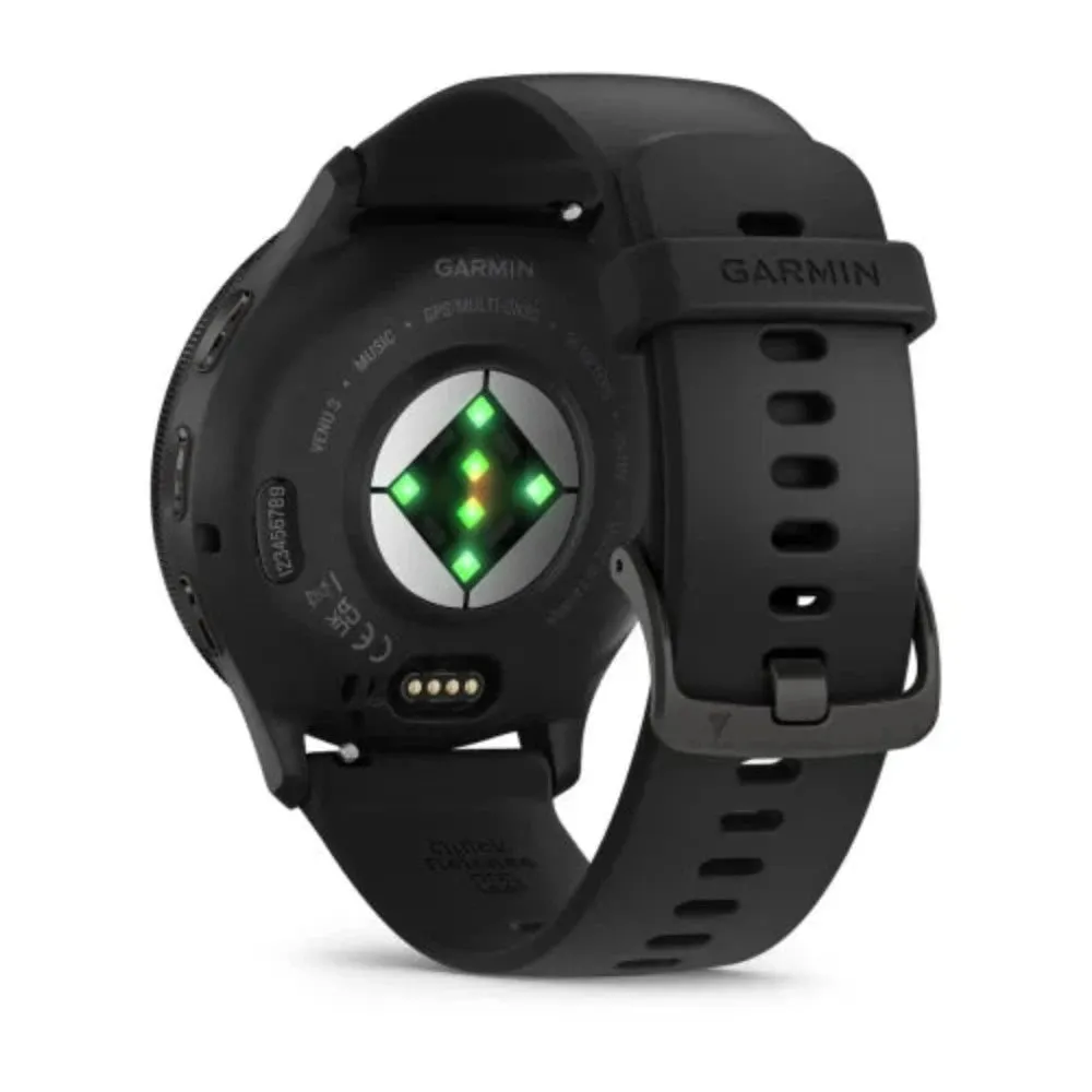 Garmin Venu 3 Health & Fitness GPS Smartwatch - Slate Stainless Steel Bezel with Black Case