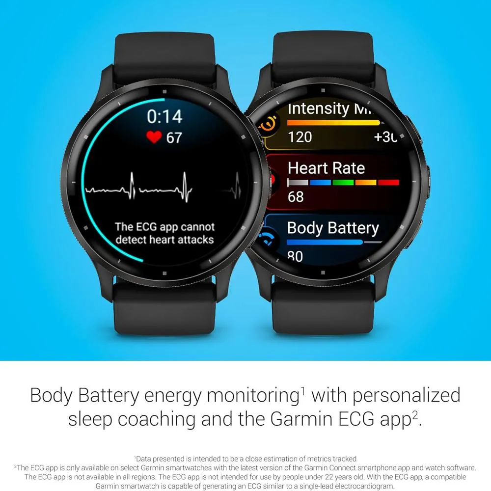 Garmin Venu 3 Health and Fitness GPS Smartwatch (45mm)   2 Year Protection Pack