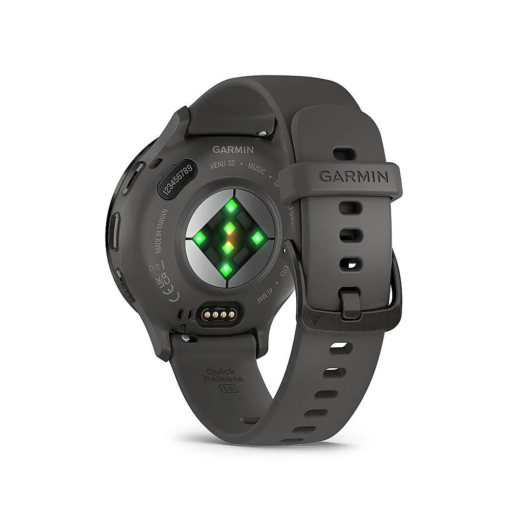 Garmin Venu 3S Fitness GPS Smartwatch Steel Bezel w/ Pebble Gray Case   Warranty Kit