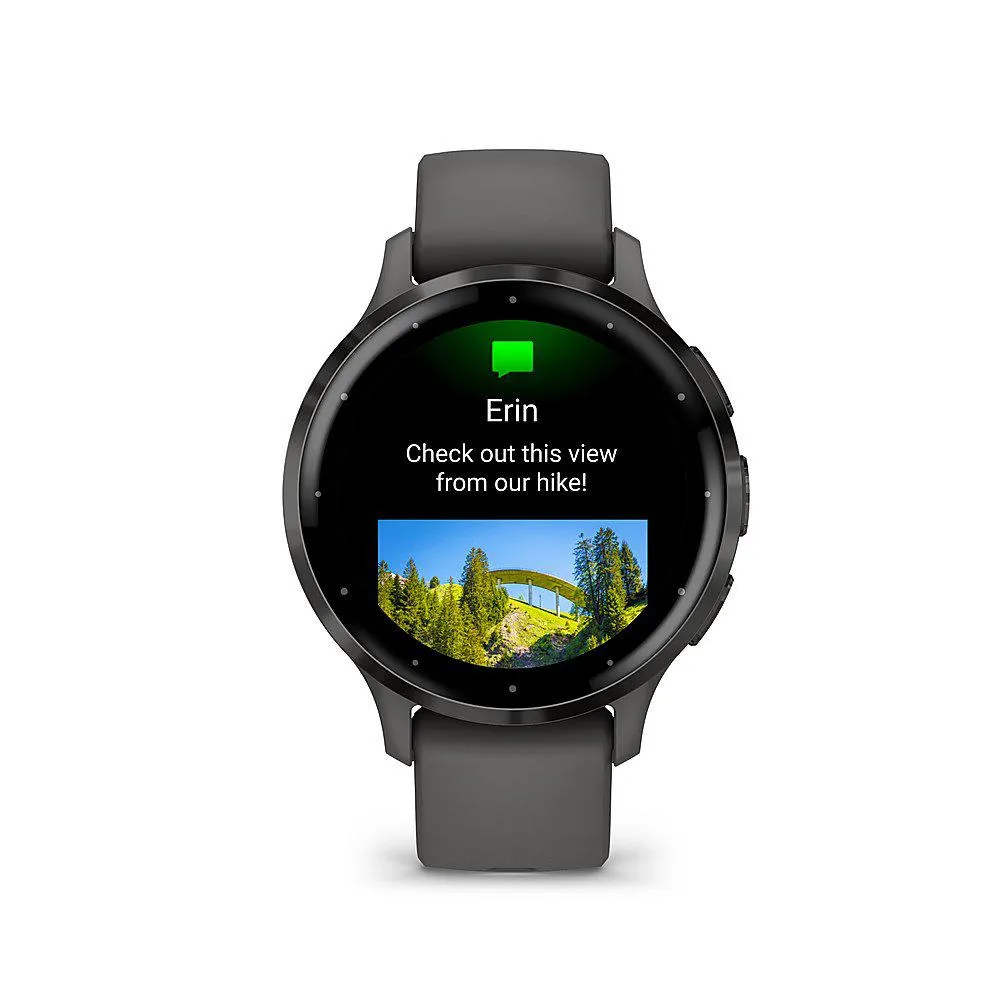 Garmin Venu 3S Fitness GPS Smartwatch Steel Bezel w/ Pebble Gray Case   Warranty Kit