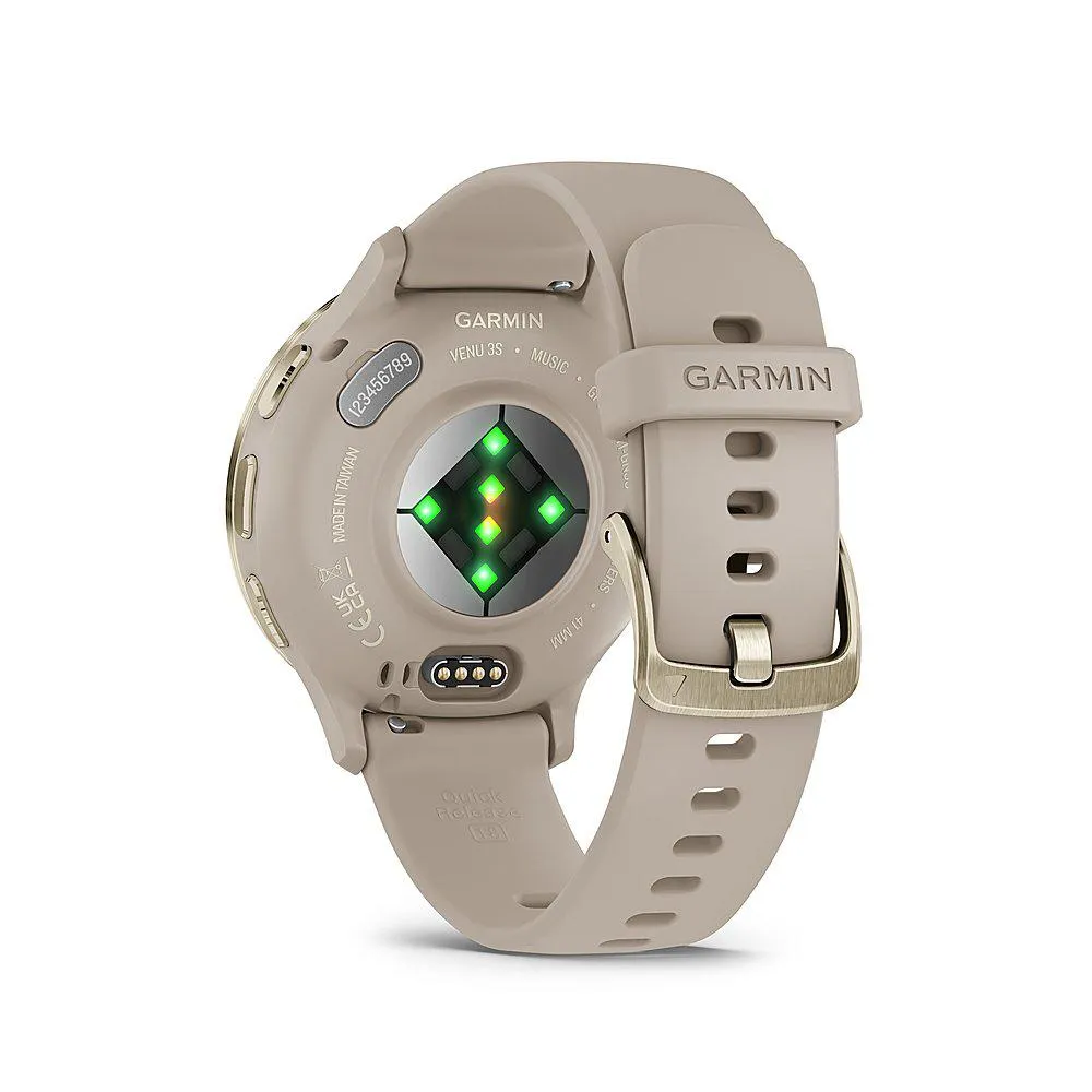 Garmin Venu 3S GPS Smartwatch Gold Steel Bezel w/French Gray Case   Accessories Kit