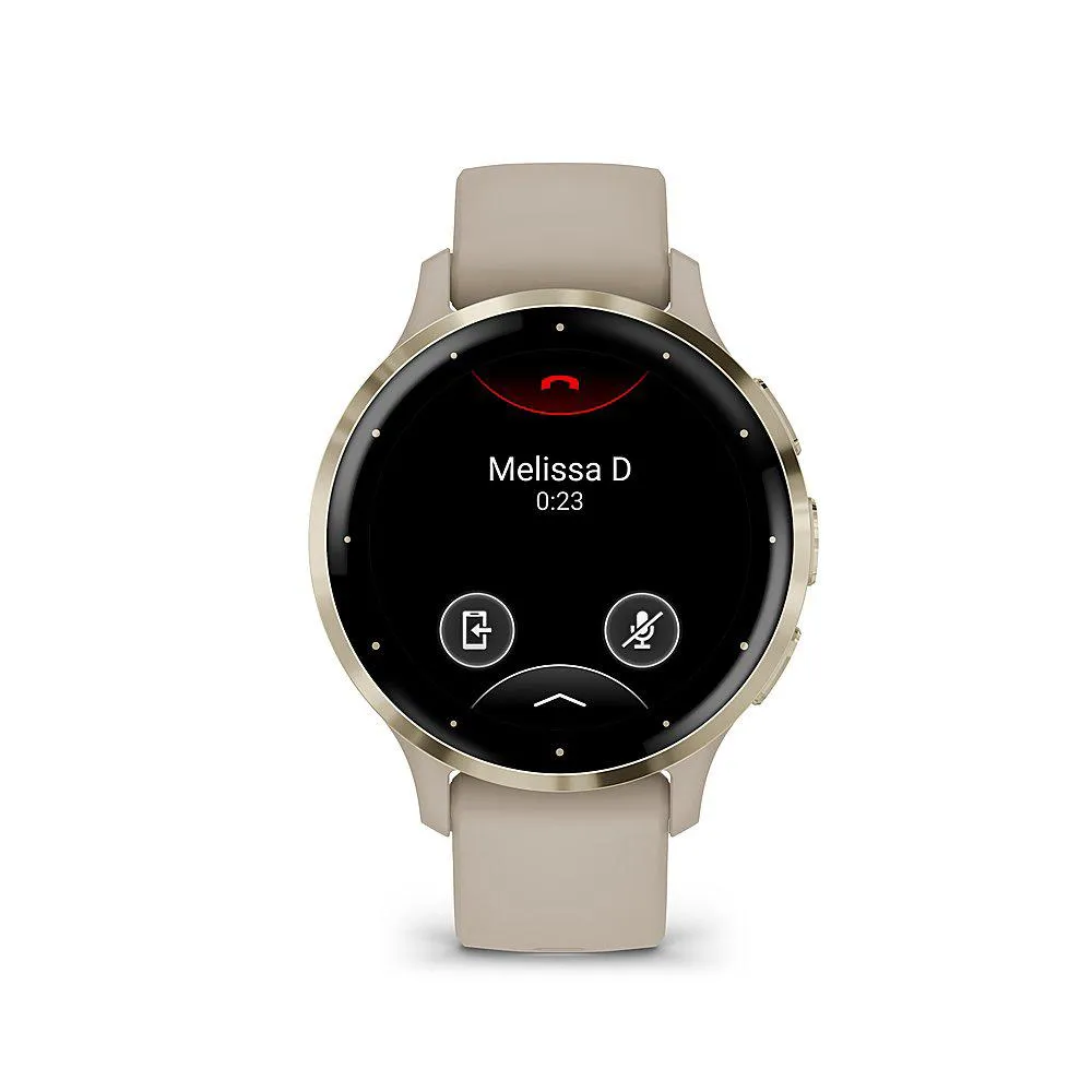 Garmin Venu 3S GPS Smartwatch Gold Steel Bezel w/French Gray Case   Accessories Kit