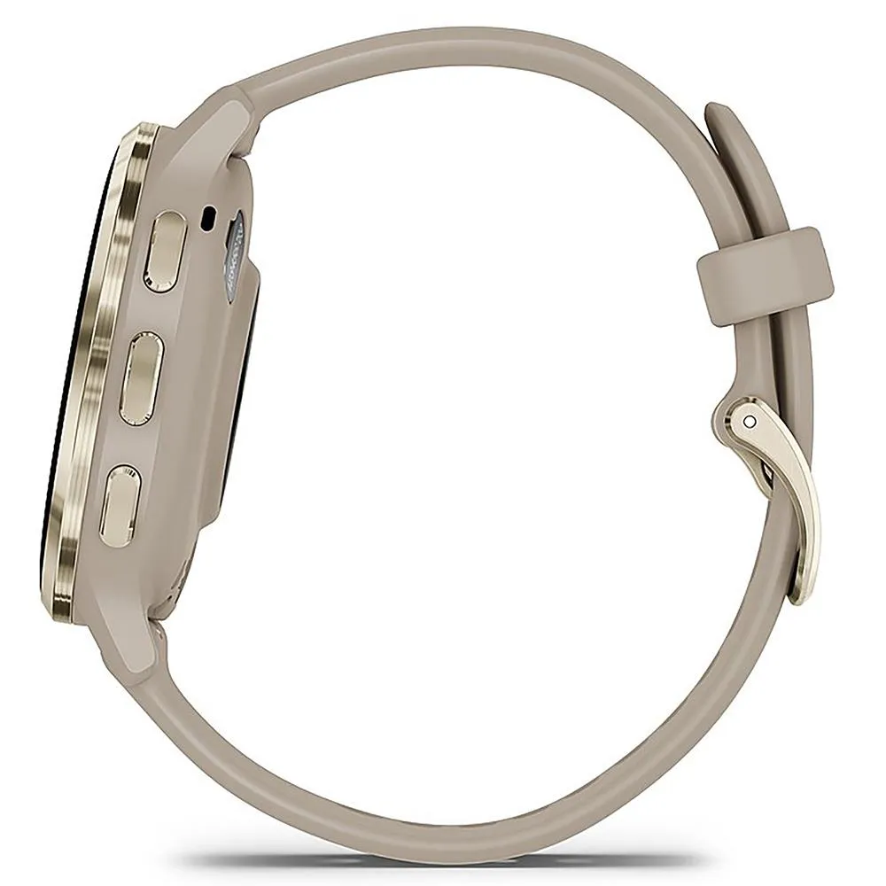 Garmin Venu 3S GPS Smartwatch Gold with Gray Case 41mm with Charging Dock Bundle