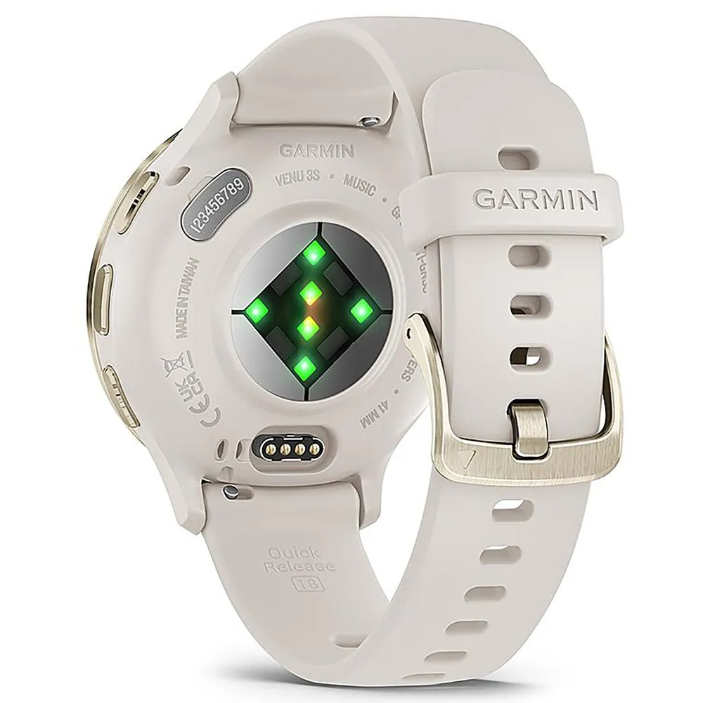 Garmin Venu 3S GPS Smartwatch Gold with Ivory Case 41mm   2 Year Warranty Bundle