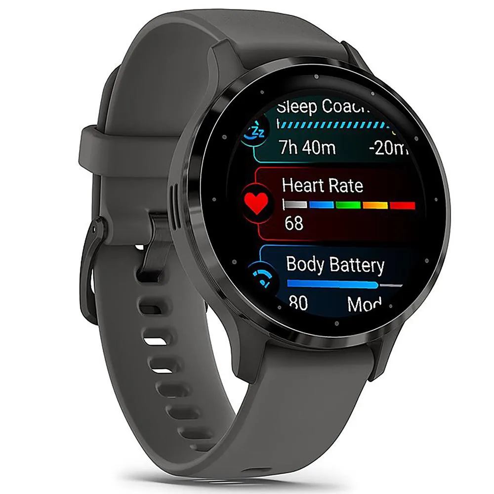 Garmin Venu 3S GPS Smartwatch Steel with Gray Case 41mm   2 Year Warranty Bundle