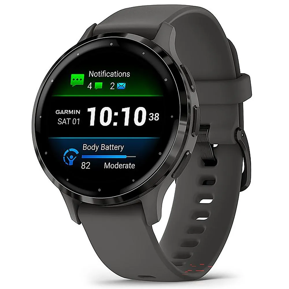 Garmin Venu 3S GPS Smartwatch Steel with Gray Case 41mm   2 Year Warranty Bundle