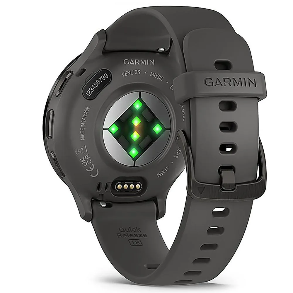 Garmin Venu 3S GPS Smartwatch Steel with Gray Case 41mm   2 Year Warranty Bundle
