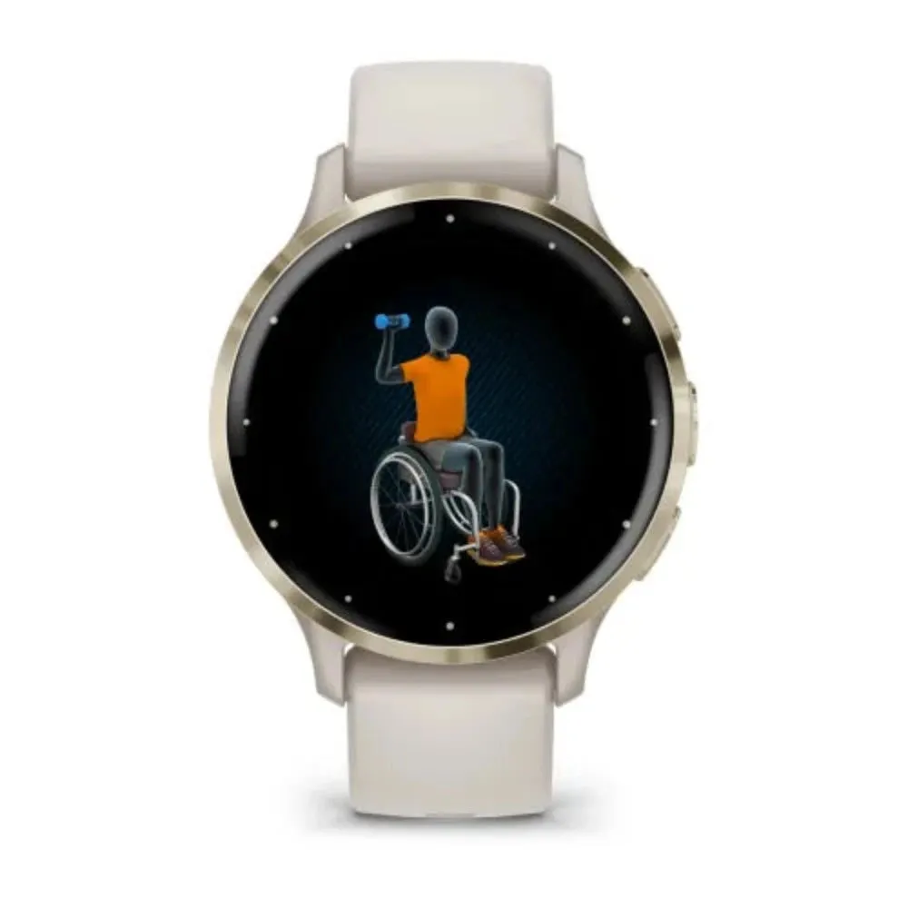 Garmin Venu 3S Health & Fitness GPS Smartwatch  - Soft Gold Stainless Steel Bezel with Ivory Case