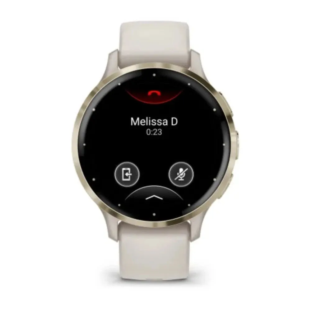 Garmin Venu 3S Health & Fitness GPS Smartwatch  - Soft Gold Stainless Steel Bezel with Ivory Case
