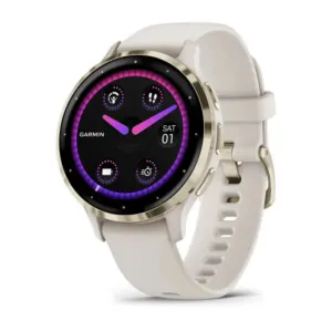 Garmin Venu 3S Health & Fitness GPS Smartwatch  - Soft Gold Stainless Steel Bezel with Ivory Case