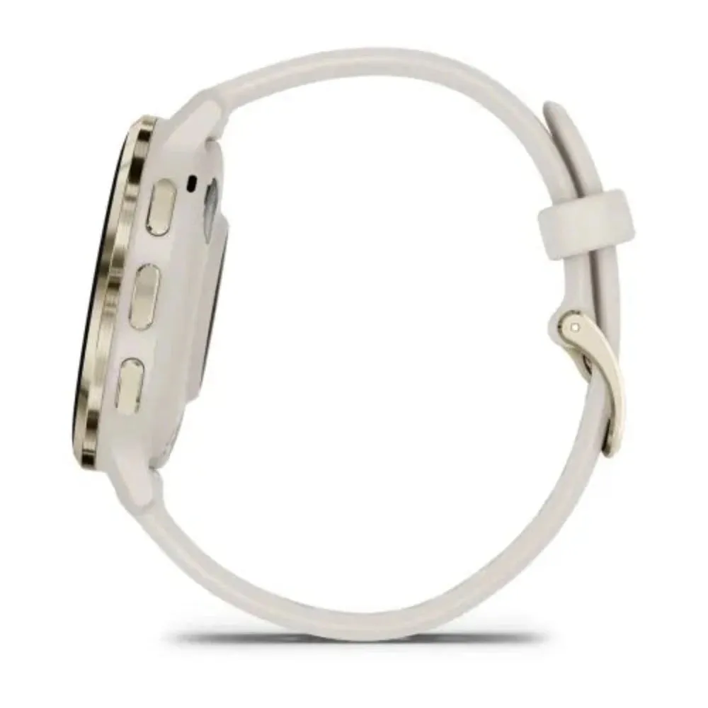 Garmin Venu 3S Health & Fitness GPS Smartwatch  - Soft Gold Stainless Steel Bezel with Ivory Case