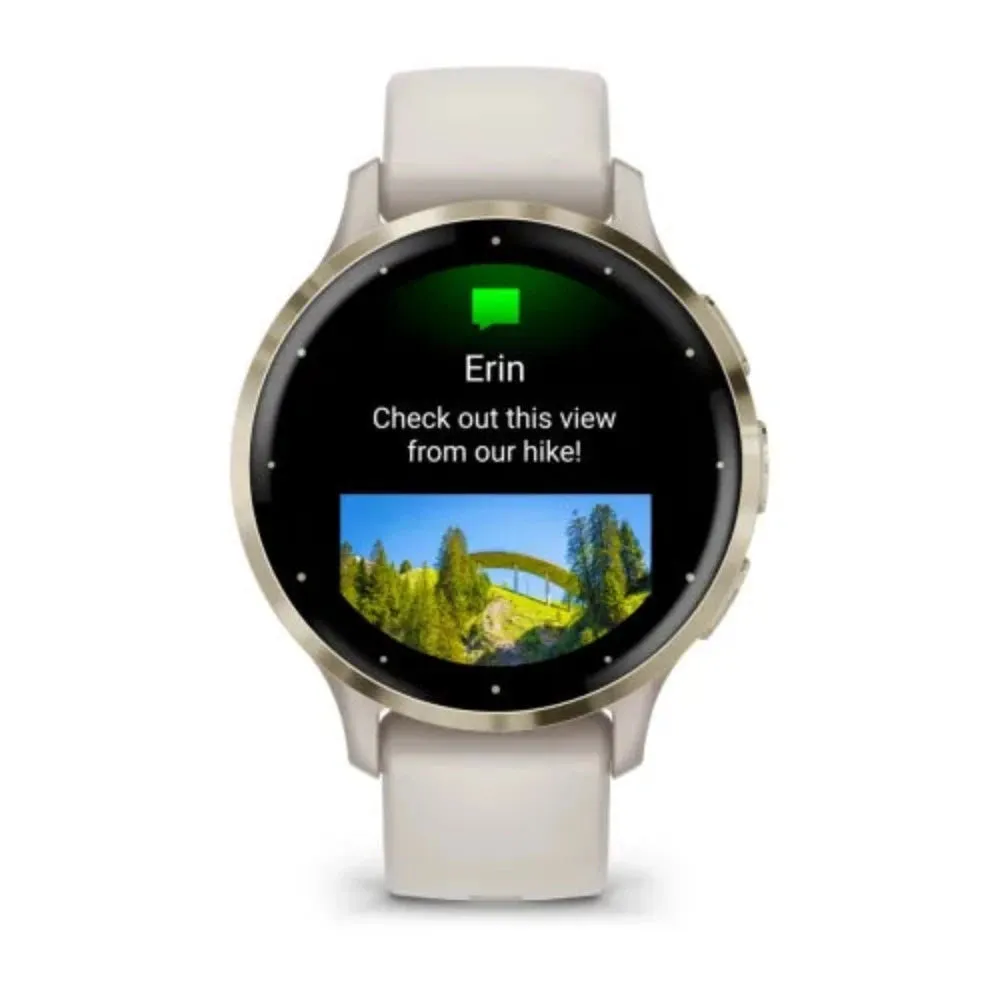 Garmin Venu 3S Health & Fitness GPS Smartwatch  - Soft Gold Stainless Steel Bezel with Ivory Case