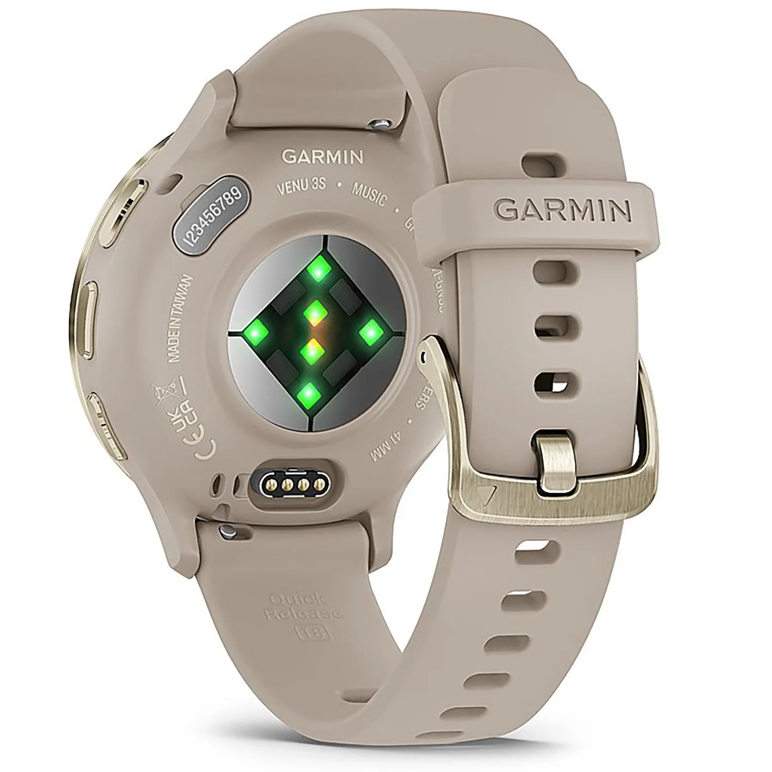 Garmin Venu 3S Health Fitness GPS Smartwatch Gold Steel Bezel w/French Gray Case (41mm)