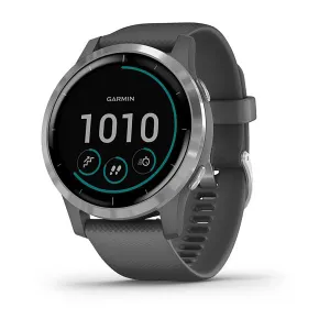 Garmin Vivoactive 4 Silicone Gray Strap Full Color Display Dial Watch - 010-02174-04