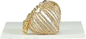 GCDS Metallic Diamante Heart Cage Bag