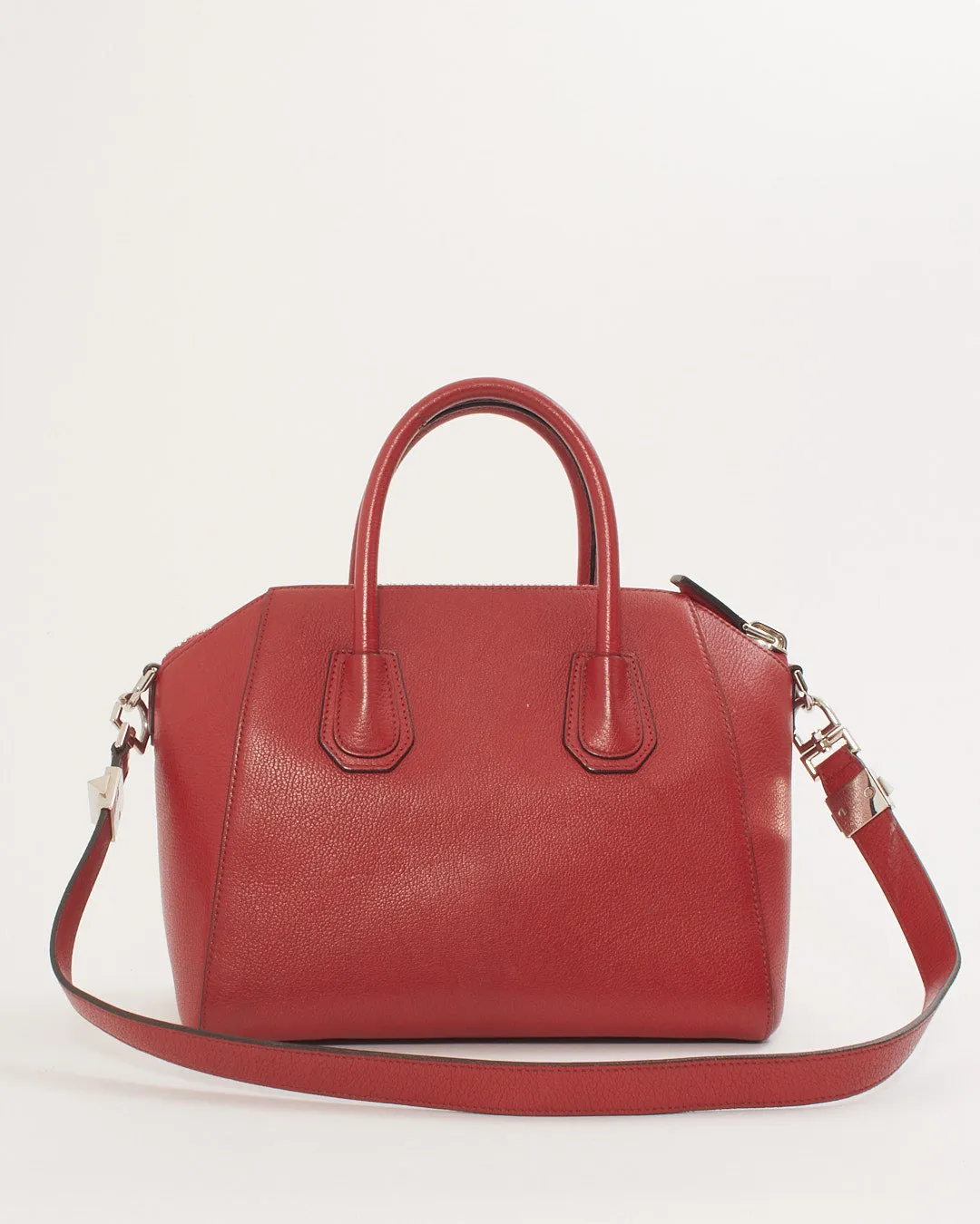 Givenchy Red Pebbled Leather Medium Antigona Bag