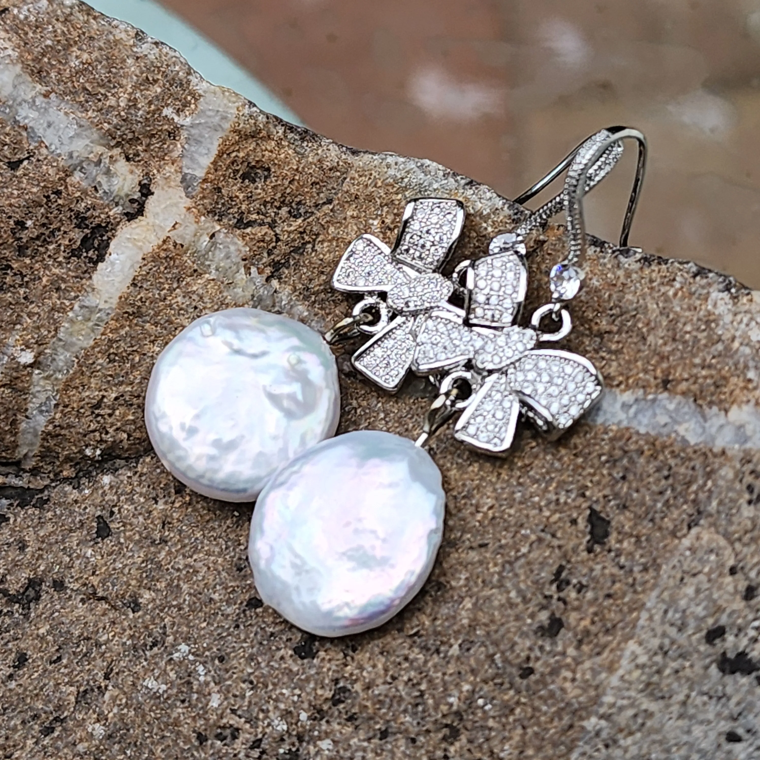 Go Girl / Designer Jewelry Silver Earrings Natural Baroque Coin Pearls Hipoalergenic Jewelry Most Popular Jewelry Gift For Women