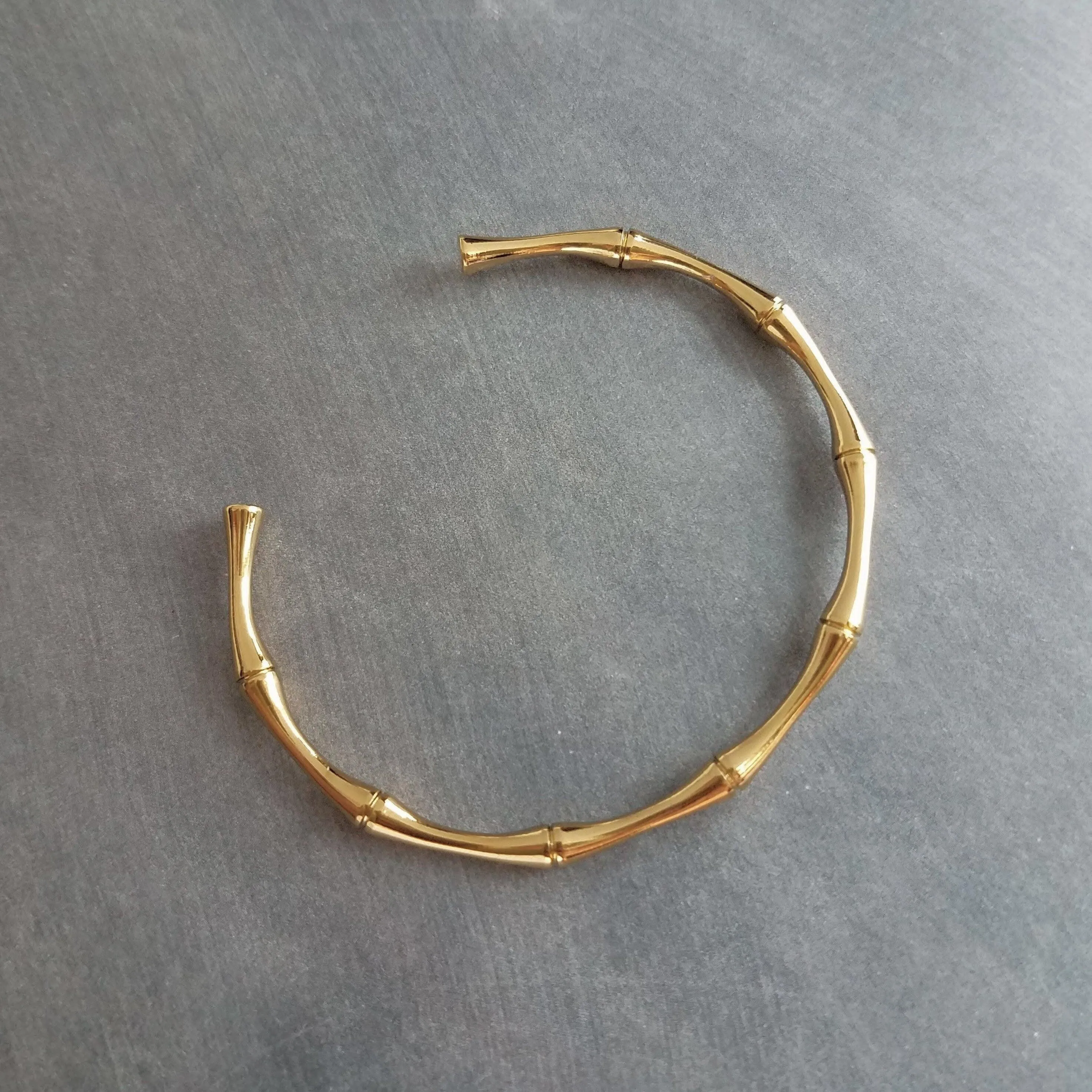 Gold Cuff Bracelet, bamboo cuff, gold bangle, bamboo bracelet, vine bracelet, gold bamboo cuff, stacking bracelet, simple plain bangle, thin