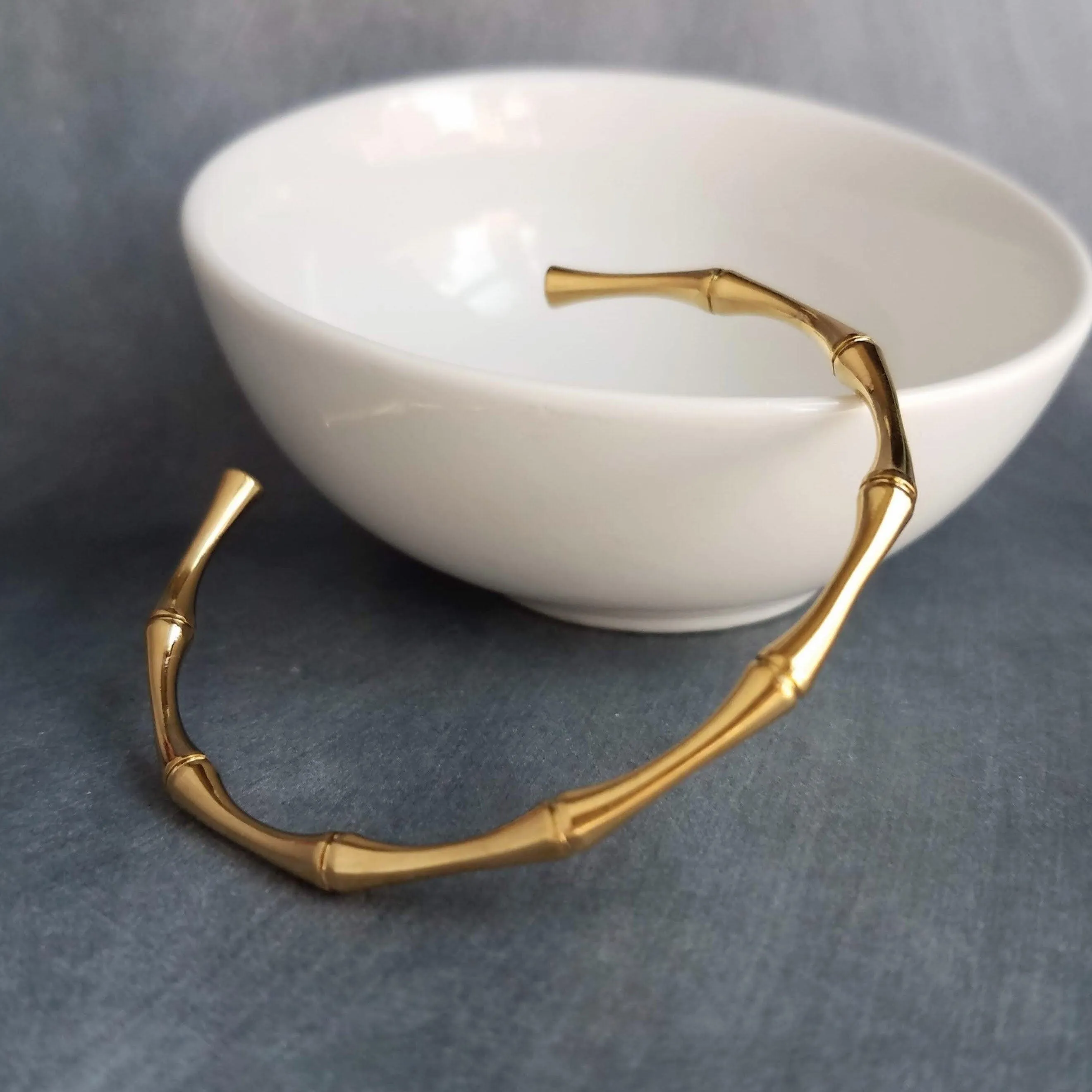 Gold Cuff Bracelet, bamboo cuff, gold bangle, bamboo bracelet, vine bracelet, gold bamboo cuff, stacking bracelet, simple plain bangle, thin