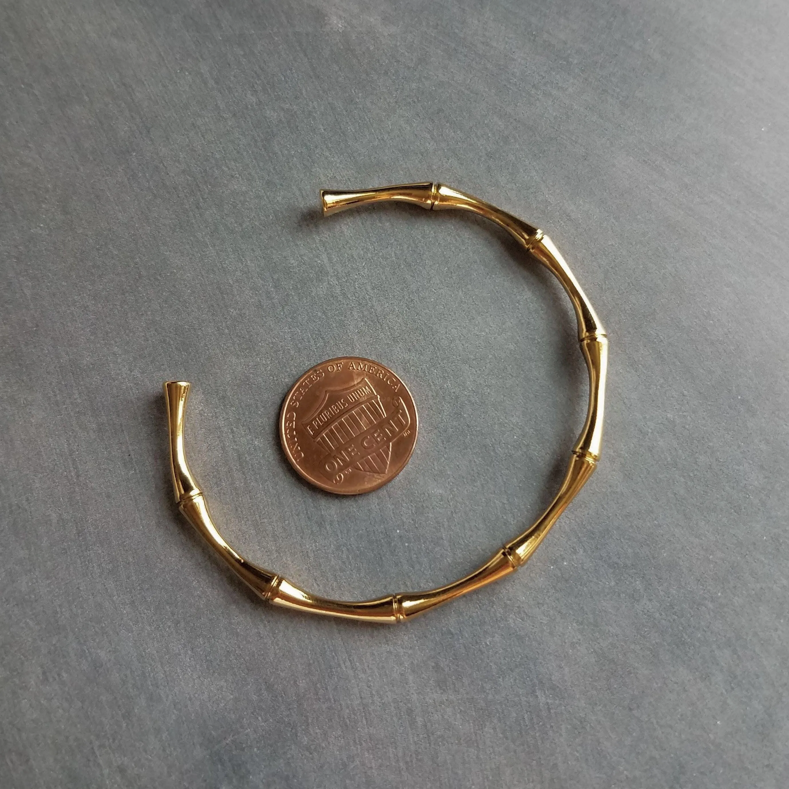 Gold Cuff Bracelet, bamboo cuff, gold bangle, bamboo bracelet, vine bracelet, gold bamboo cuff, stacking bracelet, simple plain bangle, thin