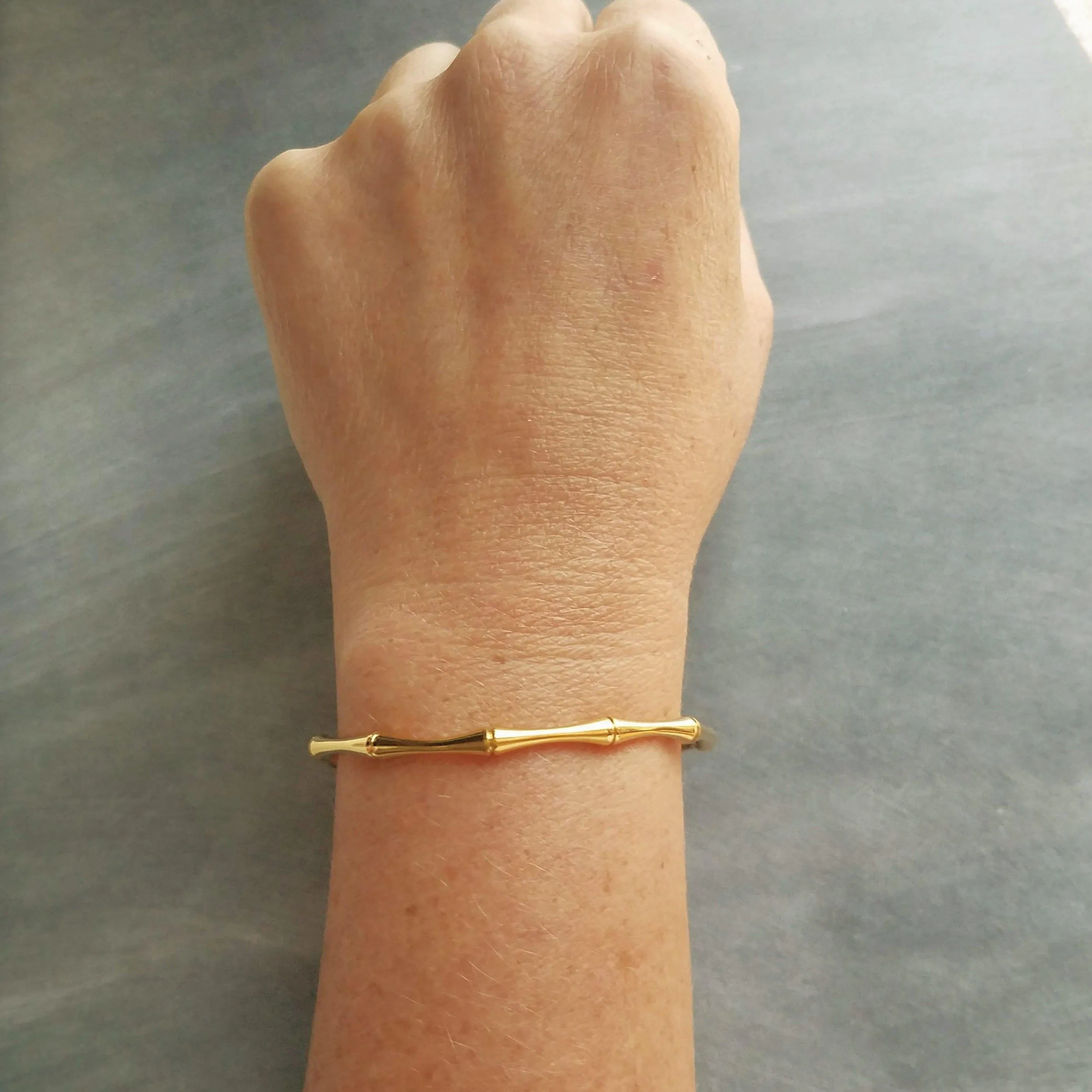 Gold Cuff Bracelet, bamboo cuff, gold bangle, bamboo bracelet, vine bracelet, gold bamboo cuff, stacking bracelet, simple plain bangle, thin