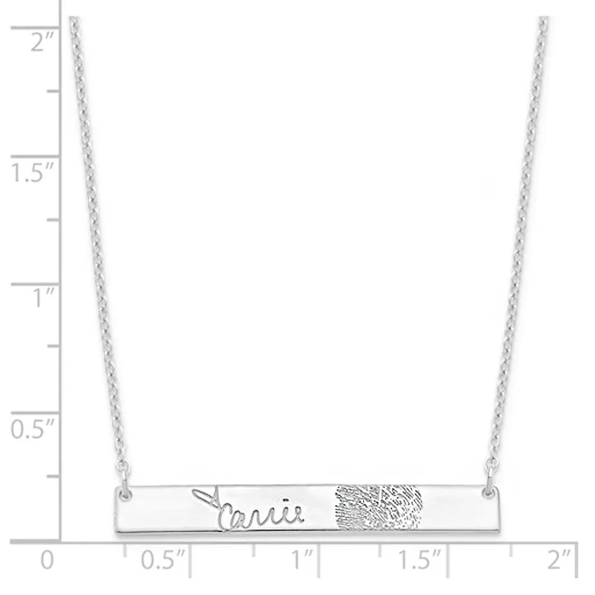 Gold Plated Signature and Fingerprint Necklace