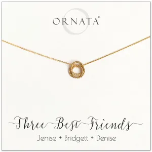 Graduation Gifts | Friends Gifts | Three Best Friends Gold Filled Necklace - Personalized