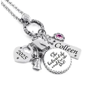 Graduation Quote Necklace with Engraved Name