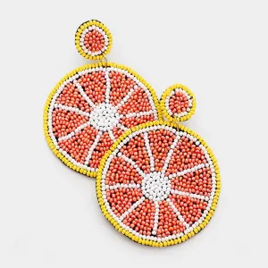 Grapefruit Seed Bead Earrings